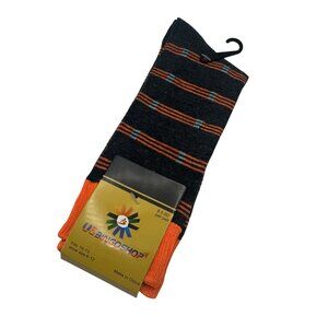 Usingoshop Striped Crew Socks 10 13 Fits Shoe Size 6 12 Cotton Blend Multicolor